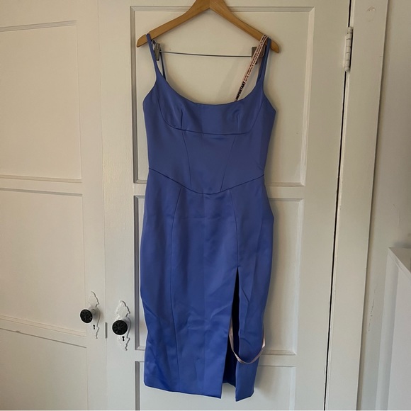 House of CB Dresses House Of Cb Casimira Blue Satin Corset Midi Dress Poshmark